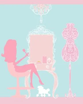 Make up at home Stock Illustration