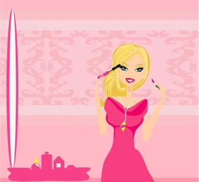 Make up at home Stock Illustration