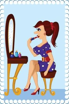 Make up at home Stock Illustration