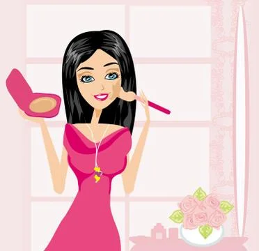 Make up at home Stock Illustration