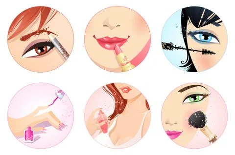 Make-up icon set. Stock Illustration