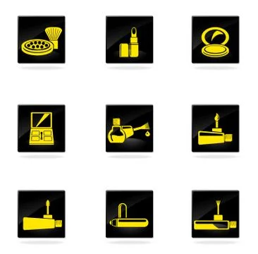 Make-up icons set Stock Illustration