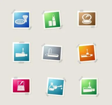 Make-up icons set Stock Illustration