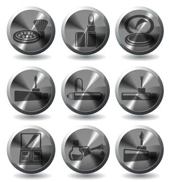 Make-up icons set Stock Illustration