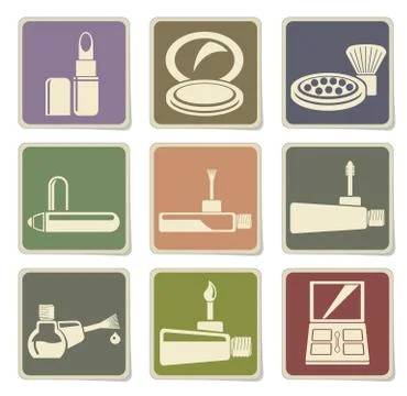 Make-up icons set Stock Illustration