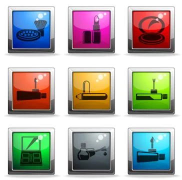 Make-up icons set Stock Illustration