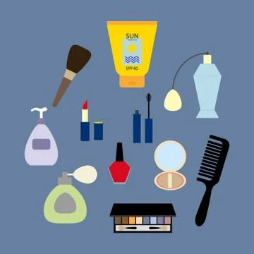 Make up icons set Illustrazione stock