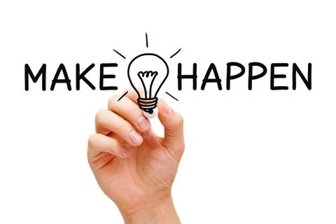 Make Ideas Happen Concept Stockfoto's