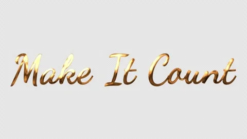 Make It Count gold text animation. Stock Footage 310492691