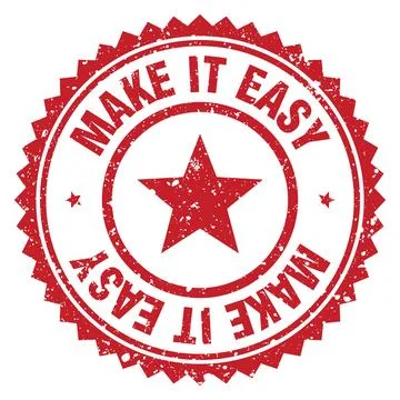 Make it easy red grunge round stamp. make it easy stamp Иллюстрация