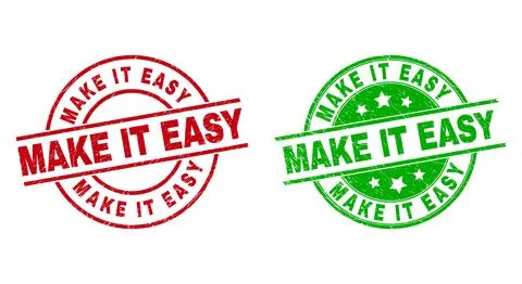 MAKE IT EASY Round Seals Using Corroded Texture Stock Illustration