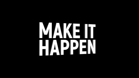 Make it happen 3d text animation with rotating effect. business development.. Stock Footage 313877103
