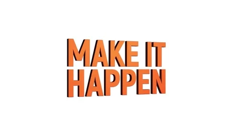 Make it happen 3d text animation with rotating effect. business development.. Stock Footage 313877111