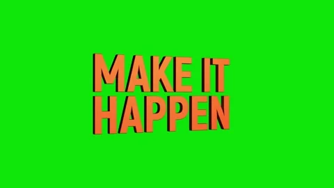 Make it happen 3d text animation with rotating effect. business development.. Stock Footage 313877113