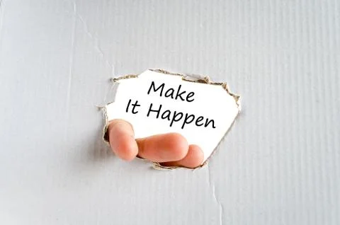 Make it happen text concept Stock Photos