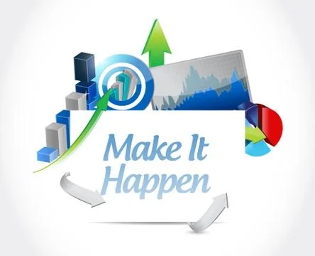 Make it happening business graph sign 스톡 일러스트