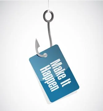 Make it happening hook sign concept Stock Illustration