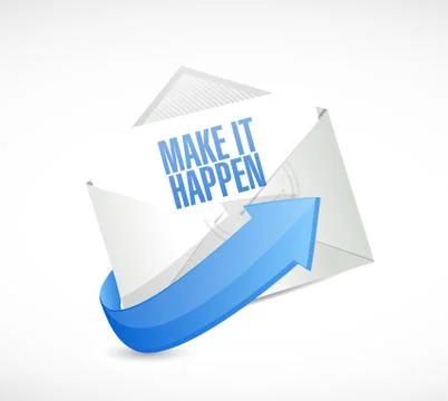 Make it happening mail sign concept Stock Illustration