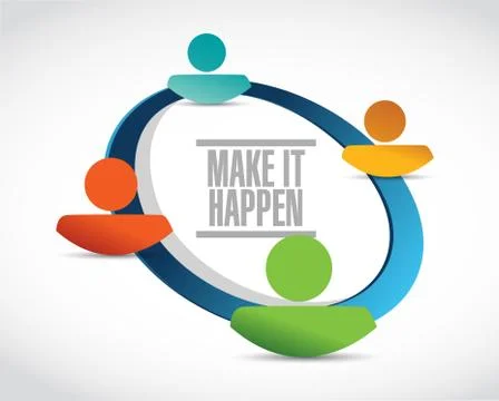 Make it happening people network sign concept Stock Illustration