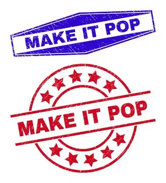 MAKE IT POP Corroded Badges in Circle and Hexagonal Shapes 스톡 일러스트