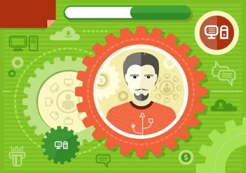 Make IT specialist profession concept Stock Illustration