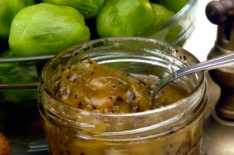 To make jam of kiwi Stock Photos