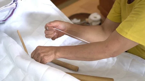 To make a Japanese bed Stock Footage 96259911