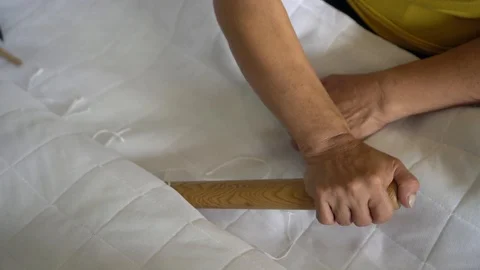 To make a Japanese bed Stock Footage 96260139