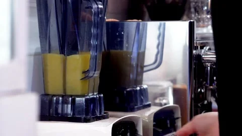 Make juices with blender at home, drinks and healthy diet foods, smoothies, 스톡 동영상 334644091