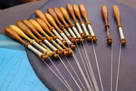 Make lace, bobbin bobbins Foto stock