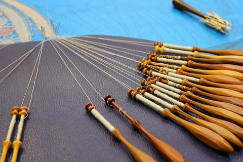 Make lace, bobbin bobbins Foto stock