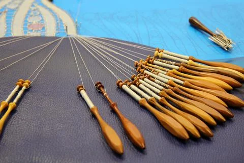 Make lace, bobbin bobbins Stock Photos