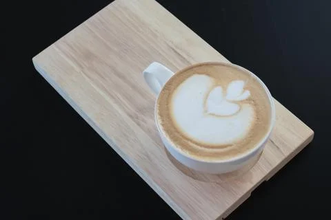 Make latte art coffee Stock Photos