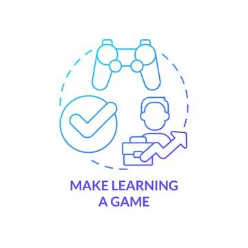 Make learning game blue gradient concept icon Stock Illustration