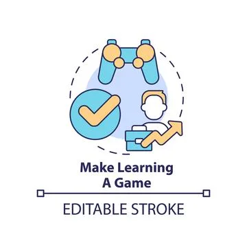 Make learning game concept icon Illustrazione stock