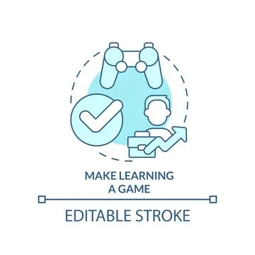 Make learning game turquoise concept icon 스톡 일러스트