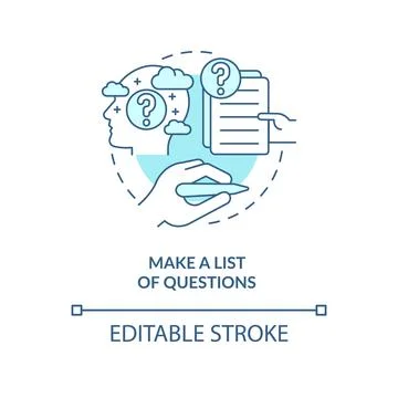 Make list of questions turquoise concept icon Stock Illustration