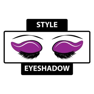 Make up logo with eyes isolated on white background. Beauty and fashion Illustrazione stock