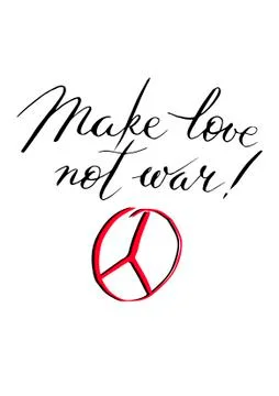 Make love not war lettering in vector. Calligraphy postcard or poster graphic Illustrazione stock