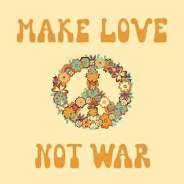 Make love not war peace Stock Illustration