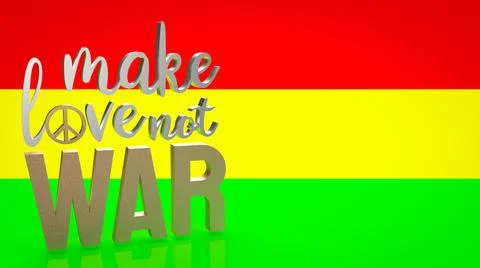 The  make love not war word for background concept 3d rendering Stock Illustration