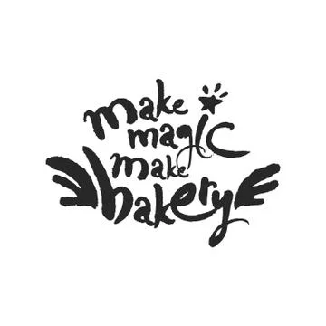 Make Magic Make Bakery Calligraphy Lettering イラスト素材