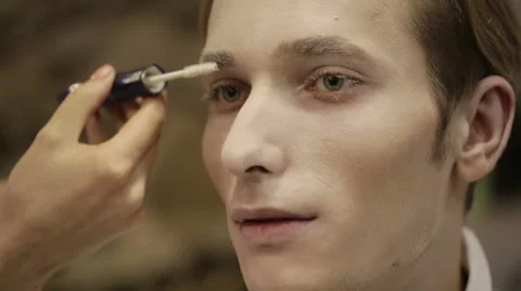 Make up of a man model Stock Footage 58897682