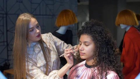 Make-up master class Stock Footage 122629920