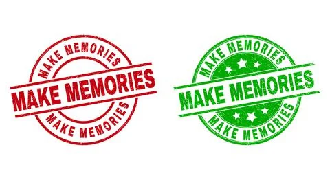 MAKE MEMORIES Round Badges Using Scratched Surface Stock Illustration