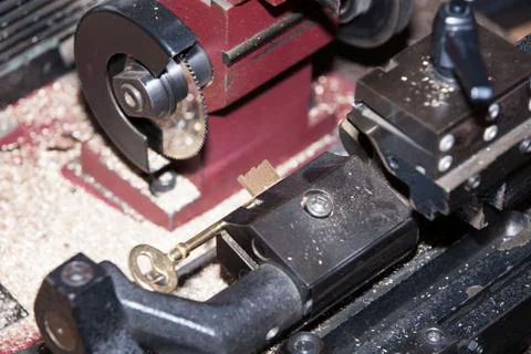 Make a metal key locksmith Stock Photos