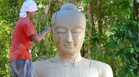Make mold face Buddha Stock Footage 66301717