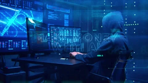 Make money with ai concept technology futuristic data background Blue Color Stock Footage 343587373