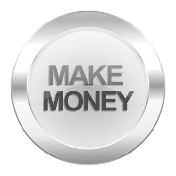 Make money chrome web icon isolated. Stock Illustration