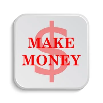 Make money icon. Internet button on white background.. Stock Illustration